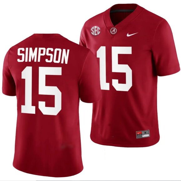 Mens Youths Kids Womens Ty Simpson Crimson Red Vapor Stitched Jersey